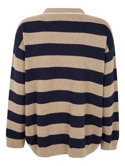 Paul Smith Striped Crew-neck Sweater In Brown