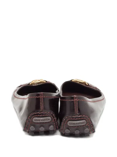 Pre-owned Louis Vuitton Logo-plaque Patent-leather Ballet Flats