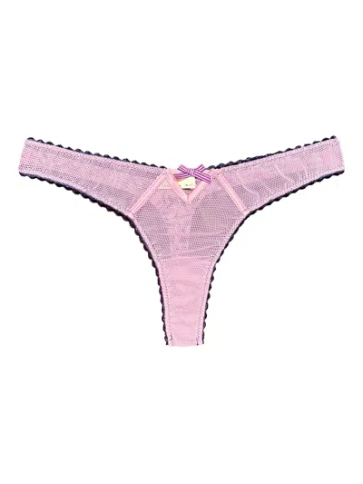 Fleur Du Mal Sabrina Mesh Thong In Pink