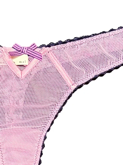Fleur Du Mal Sabrina Mesh Thong In Pink