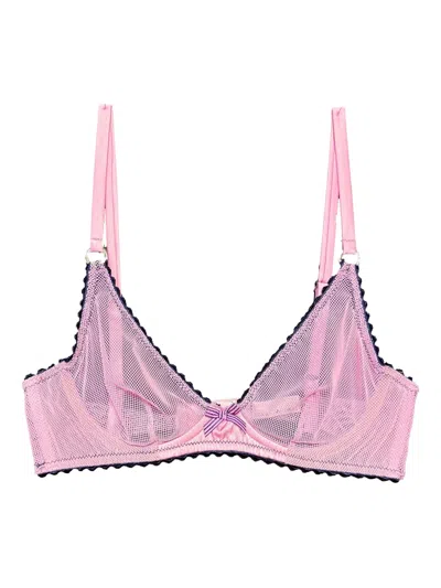 Fleur Du Mal Sabrina Mesh Demi Bra In Pink