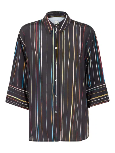 Paul Smith Signature Stripe Silk Shirt In Multi