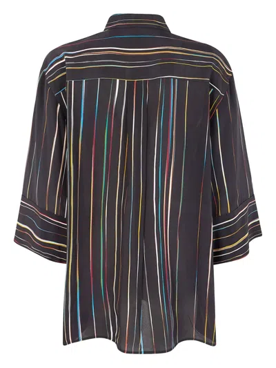 Paul Smith Signature Stripe Silk Shirt In Multi