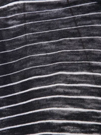 Nuur Striped Linen Top In Black