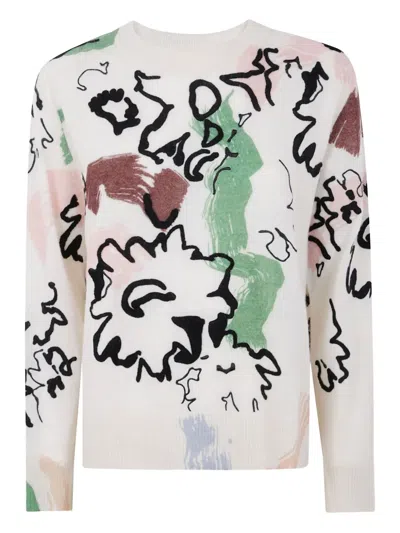 Paul Smith Abstract-print Crew-neck Jumper In White
