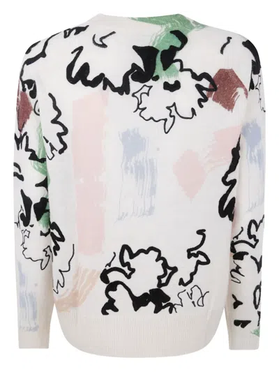 Paul Smith Abstract-print Crew-neck Jumper In White