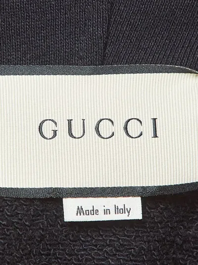 Pre-owned Gucci Logo-print Hoodie In Black