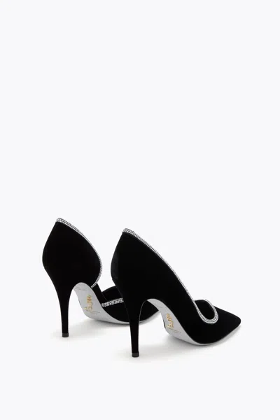 René Caovilla Onda Pump Black Velvet/crystal Strass Pump