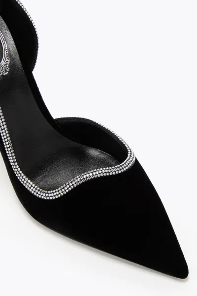 René Caovilla Onda Pump Black Velvet/crystal Strass Pump