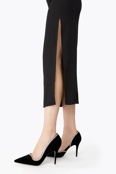 René Caovilla Onda Pump Black Velvet/crystal Strass Pump