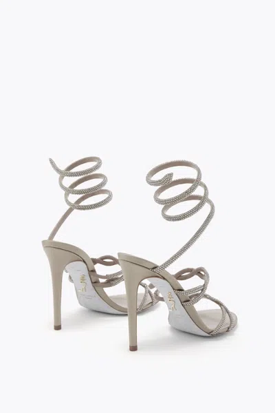 René Caovilla Braid Cleo Fog Satin/black Diamond Strass Sandal