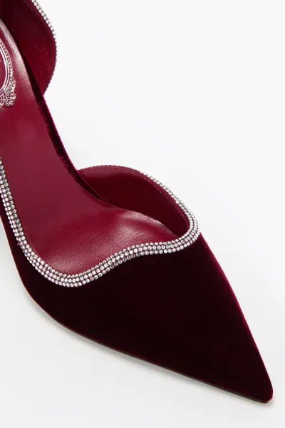 René Caovilla Onda Pump Bordeaux Velvet/crystal Strass Pump