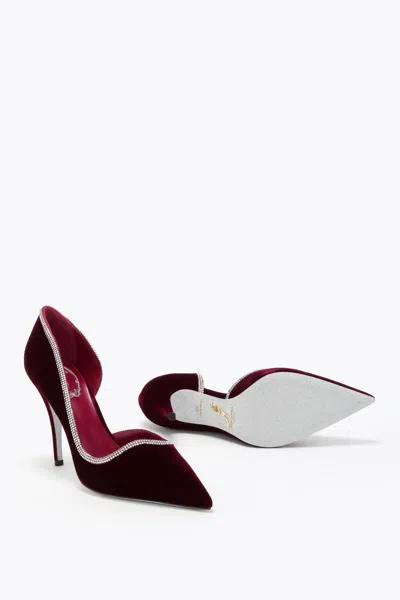 René Caovilla Onda Pump Bordeaux Velvet/crystal Strass Pump