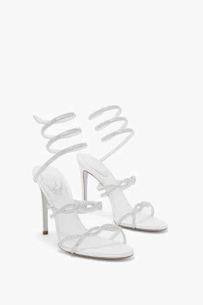 René Caovilla Braid Cleo Ivory Satin/crystal Strass Sandal