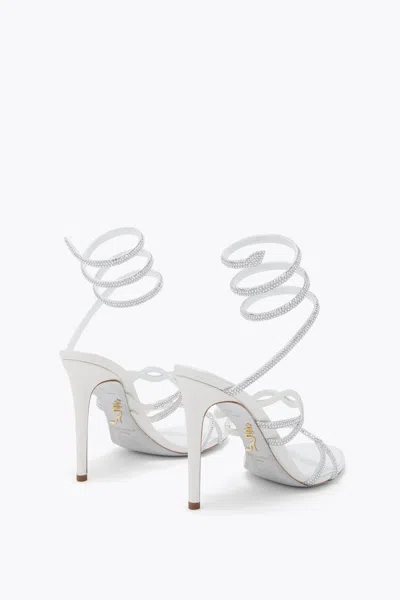 René Caovilla Braid Cleo Ivory Satin/crystal Strass Sandal