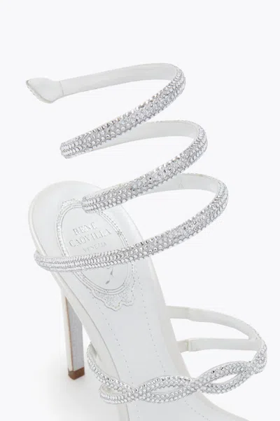 René Caovilla Braid Cleo Ivory Satin/crystal Strass Sandal