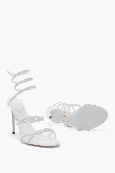 René Caovilla Braid Cleo Ivory Satin/crystal Strass Sandal