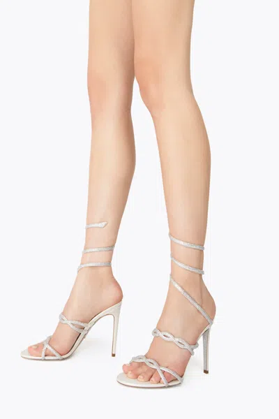 René Caovilla Braid Cleo Ivory Satin/crystal Strass Sandal