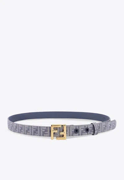 Fendi Monogram Pattern Belt With Gold-tone Hardware