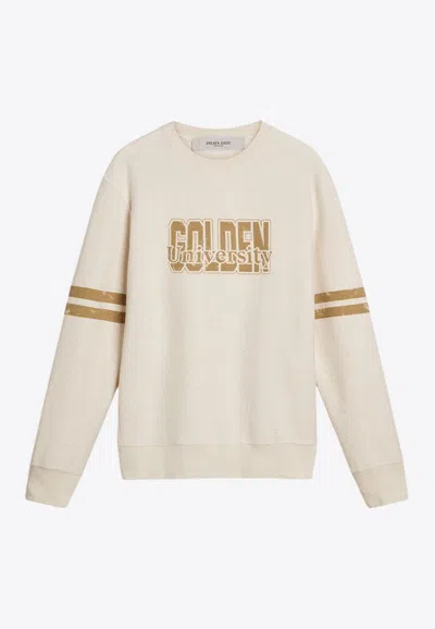 Golden Goose Db Logo-printed Crewneck Sweatshirt In Neutral