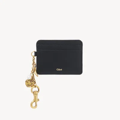Chloé Porte-cartes  Charms En Cuir Grainé Femme Noir Taille Onesize 100% Cuir De Veau