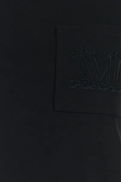 Max Mara Papaia Logo Embroidered T-shirt In Black