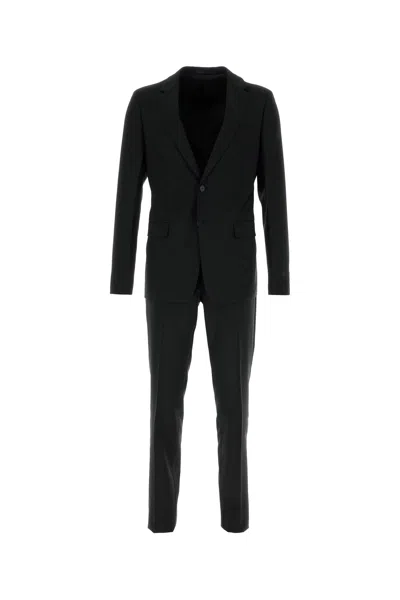 Prada Completo In Misto Lana Nera  Uomo In Black