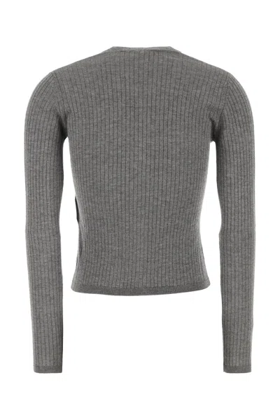 Max Mara Cardigan Potus In Misto Seta Grigio Scuro  Donna In Gray