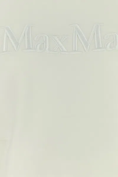 Max Mara Felpa Visiera Oversize In Misto Cotone Bianco  Donna In Neutral