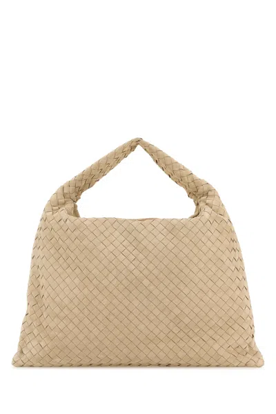 Bottega Veneta Borsa A Spalla Hop In Pelle Scamosciata Sabbia Donna