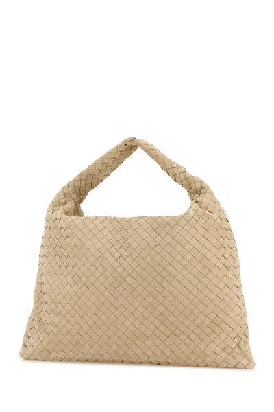 Bottega Veneta Borsa A Spalla Hop In Pelle Scamosciata Sabbia Donna