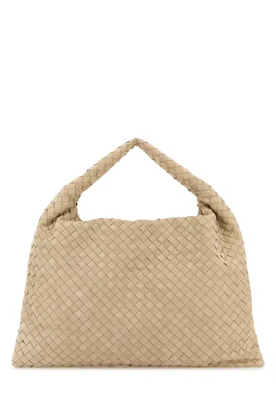 Bottega Veneta Borsa A Spalla Hop In Pelle Scamosciata Sabbia Donna