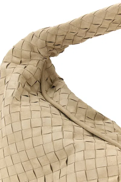 Bottega Veneta Borsa A Spalla Hop In Pelle Scamosciata Sabbia Donna