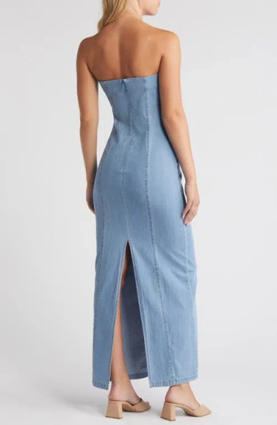Something New Theodora Denim Tube Maxi Dress