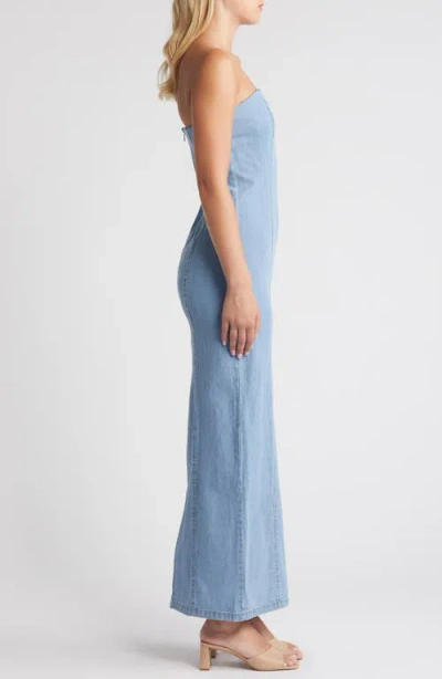 Something New Theodora Denim Tube Maxi Dress