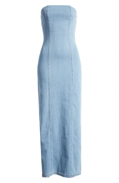 Something New Theodora Denim Tube Maxi Dress
