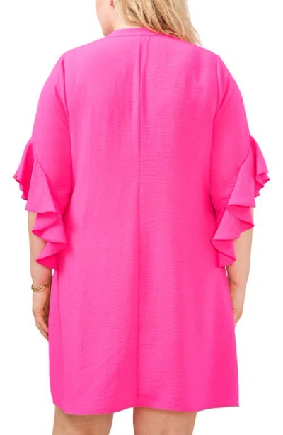 Vince Camuto Womens Button Front Knee Length Shift Dress In Pink