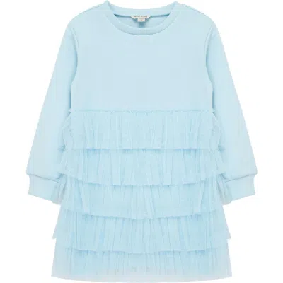 Habitual Kids Kids' Ruffle Sweatshirt Dress In Blue