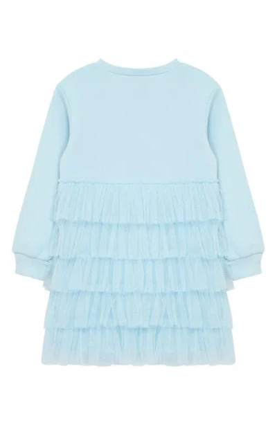 Habitual Kids Kids' Ruffle Sweatshirt Dress In Blue