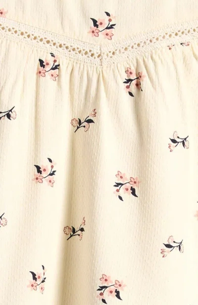 Nordstrom Kids' Lace Trim Ruffle Top In Neutral