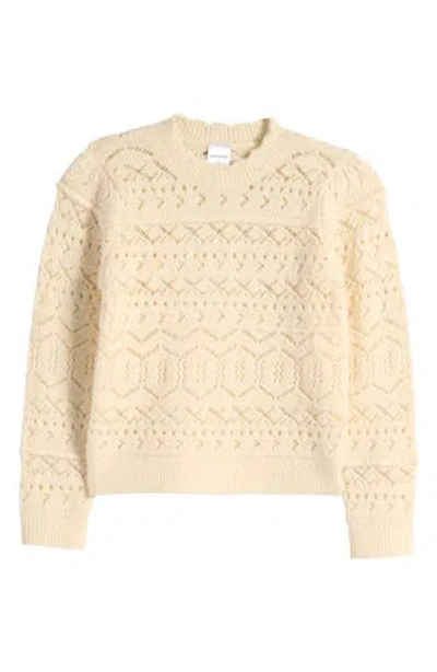 Nordstrom Pointelle Crewneck Sweater In Yellow
