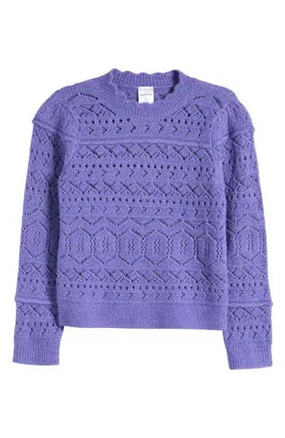 Nordstrom Pointelle Crewneck Sweater In Blue