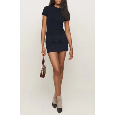 Reformation X Kacey Musgraves Buxton Low Rise Wool Blend Miniskirt