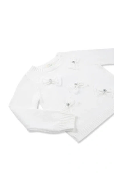 Peek Aren't You Curious Kids' Bows Appliqué Sweater & Flare Pants Set In Purple