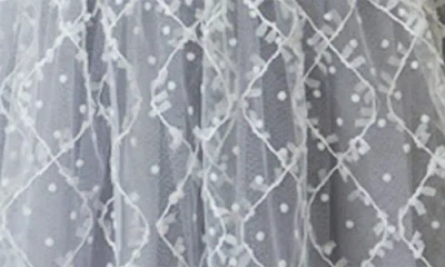Popatu Lattice Lace Party Dress In Gray