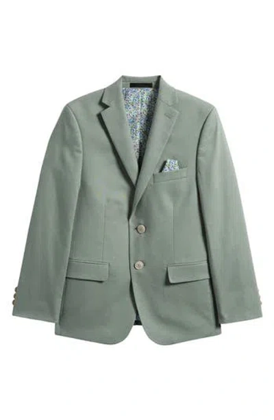 Tallia Kids' Solid Green Linen Blend Sport Coat In Gray