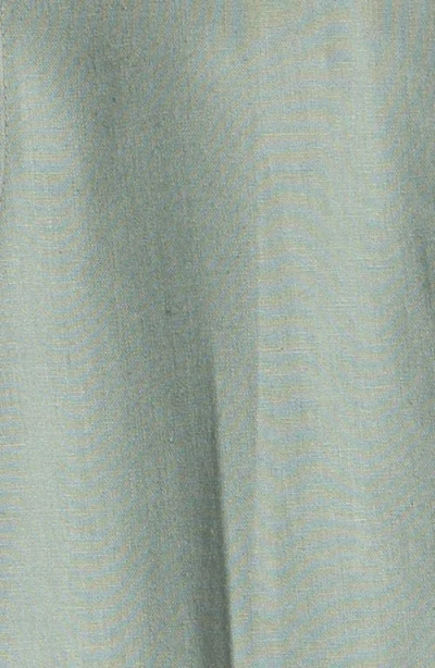 Tallia Kids' Solid Green Flat Front Linen Blend Dress Pants In Gray