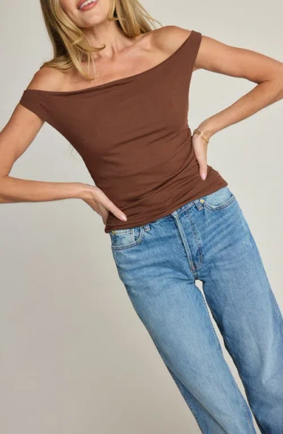 Sunday Ritual Ruched Off The Shoulder Rib Top
