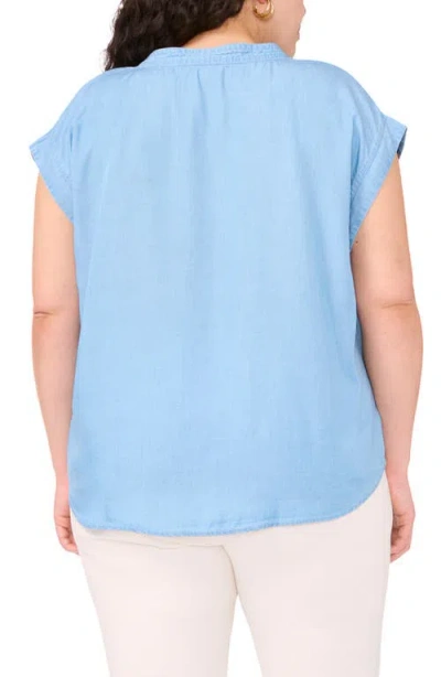 Vince Camuto Plus Size Split-neck Extended-shoulder Top
