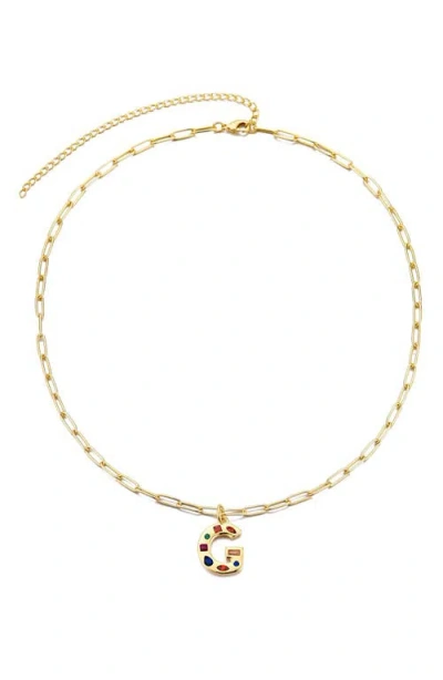 Adornia 14k Gold Plated Funky Initial Paperclip Chain Necklace